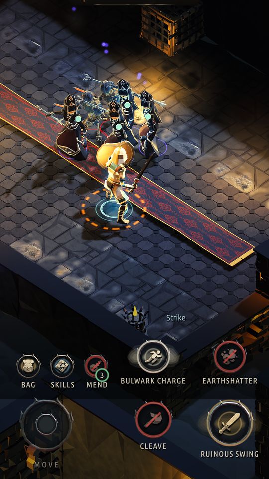 The Warrior holding a corridor against a crowd of undead
